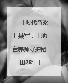 「时代脊梁」聂军：土地营养师守护稻田28年