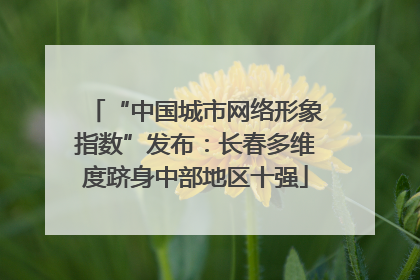 “中国城市网络形象指数”发布：长春多维度跻身中部地区十强