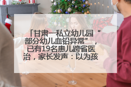 甘肃一私立幼儿园“部分幼儿血铅异常”，已有19名患儿跨省医治，家长发声：以为孩子出问题，没想过会与学校有关
