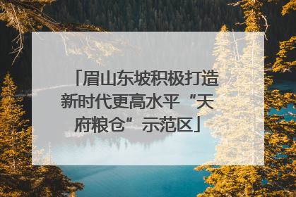 眉山东坡积极打造新时代更高水平“天府粮仓”示范区