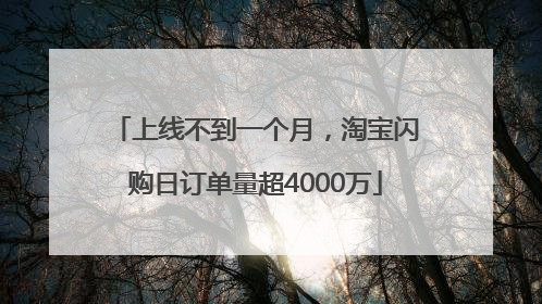上线不到一个月，淘宝闪购日订单量超4000万
