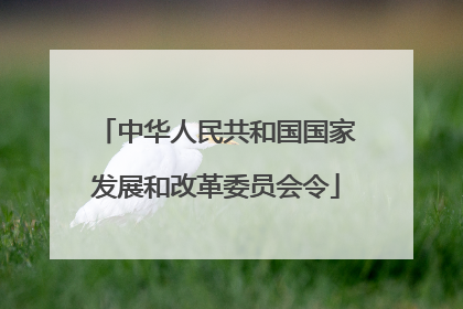 中华人民共和国国家发展和改革委员会令