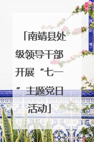 南靖县处级领导干部开展“七一”主题党日活动