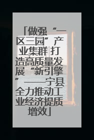 做强“一区三园”产业集群 打造高质量发展“新引擎”——宁县全力推动工业经济提质增效