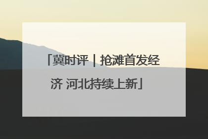 冀时评｜抢滩首发经济 河北持续上新