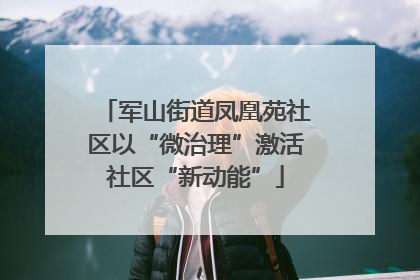 军山街道凤凰苑社区以“微治理”激活社区“新动能”