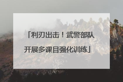 利刃出击！武警部队开展多课目强化训练