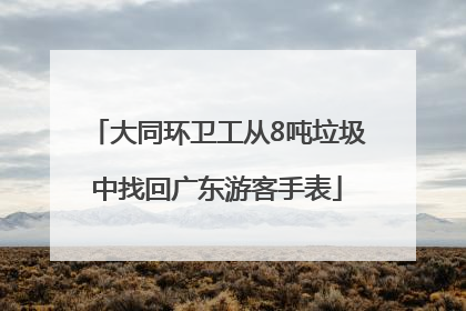 大同环卫工从8吨垃圾中找回广东游客手表