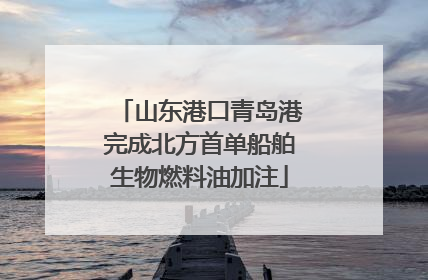 山东港口青岛港完成北方首单船舶生物燃料油加注