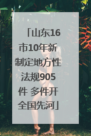 山东16市10年新制定地方性法规905件 多件开全国先河