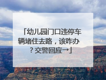 幼儿园门口违停车辆堵住去路，该咋办？交警回应→