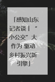 感知山东记者谈丨“小公交”大作为 驱动乡村振兴新引擎