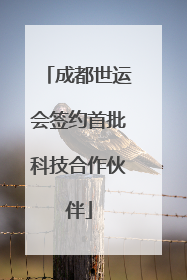 成都世运会签约首批科技合作伙伴