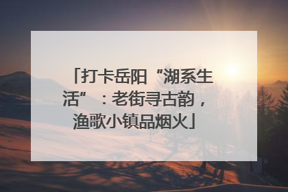 打卡岳阳“湖系生活”：老街寻古韵，渔歌小镇品烟火