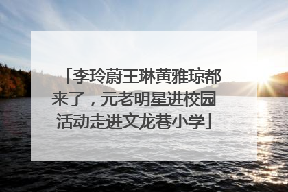 李玲蔚王琳黄雅琼都来了，元老明星进校园活动走进文龙巷小学