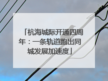杭海城际开通四周年：一条轨道跑出同城发展加速度