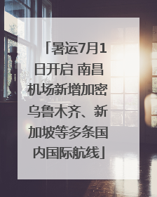 暑运7月1日开启 南昌机场新增加密乌鲁木齐、新加坡等多条国内国际航线