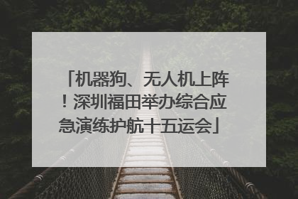 机器狗、无人机上阵！深圳福田举办综合应急演练护航十五运会