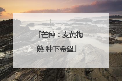 芒种：麦黄梅熟 种下希望