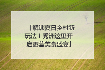 解锁夏日乡村新玩法！秀洲这里开启露营美食盛宴
