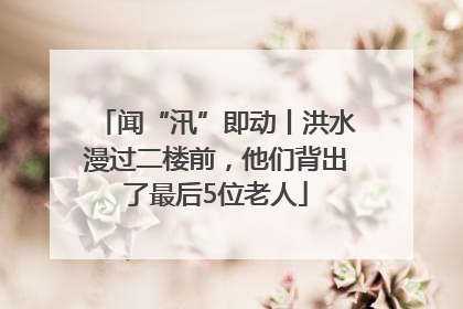 闻“汛”即动丨洪水漫过二楼前，他们背出了最后5位老人