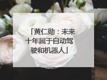 黄仁勋：未来十年属于自动驾驶和机器人