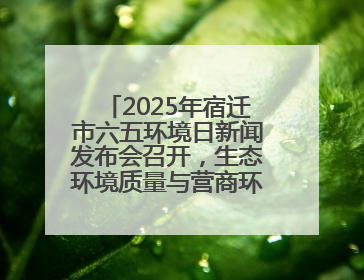 2025年宿迁市六五环境日新闻发布会召开，生态环境质量与营商环境双优化