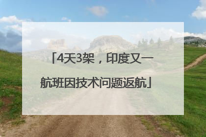 4天3架，印度又一航班因技术问题返航